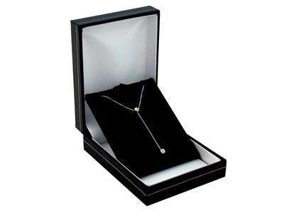 Caja Para Colgante De Polipiel Negra Con Borde Dorado - Imagen Estandar - 1