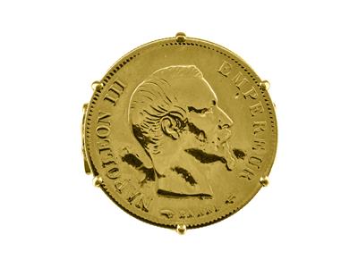 Anillo Portamonedas 10 Francos, Engastado Con 6 Garras, Personalizable, Oro Amarillo 18 Kt - Imagen Estandar - 4