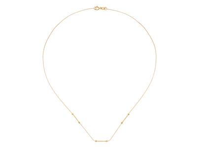 Collar De Cadena Veneciana, Con 3 Porta Varillas Para Perlas, 41 Cm, Oro Amarillo 18 Kt