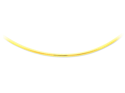 Collar Omega Curvo 3 Mm, 42 Cm, Oro Amarillo 18k