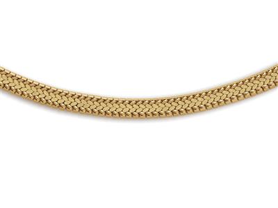 Collar De Malla Polonaise Reversible, Mate Y Pulida 7,5 Mm, 41 Cm, Oro Amarillo 18k. Ref. 5060