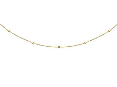 Collar Bolas Pequeñas 1,8 MM En Cadena 0,5 Mm, 50 Cm, Oro Amarillo 18k - Imagen Estandar - 1