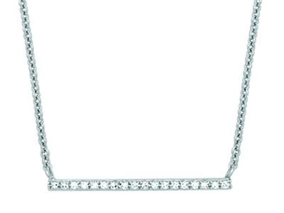 Collar Barrette, Pavé De Diamantes 0,07ct, 40-45 Cm, Oro Blanco 18k
