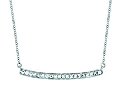 Collar Con Diamantes 0,12ct, Cadena Forçat, 42-44-45 Cm, Oro Blanco 18k