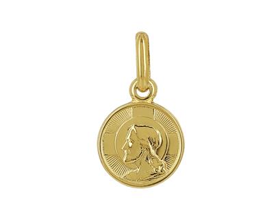 Medalla De La Sagrada Familia 8 Mm, Oro Amarillo 18k