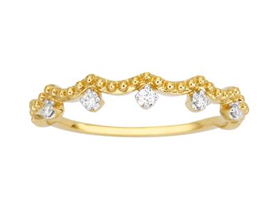 Anillo Con 5 Diamantes, Total 0,05ct, Oro Amarillo 18k, Dedo 54 - Imagen Estandar - 1