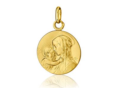 Medalla De La Santsima Virgen 16 Mm, Oro Amarillo 18k