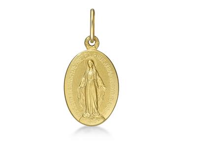 Medalla Virgen Mara 15 Mm, Oro Amarillo 18k