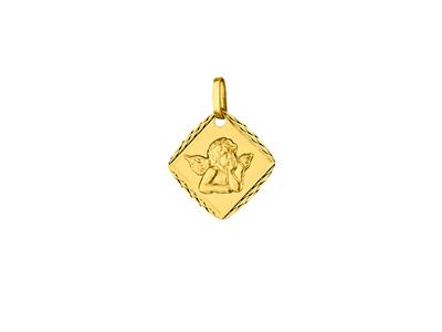 Medalla Ángel De La Fantasa16 Mm, Oro Amarillo De 18 Quilates