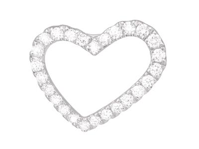 Pend Coeur Asymetrique Diamants 0,13ct Or Gris 18k - Imagen Estandar - 1