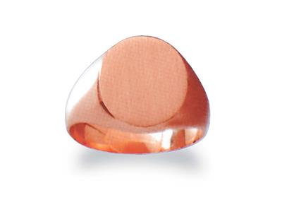 Chevaliere Massive 23 Tournee Or Rouge 18 K Plateau 14 X 12 Mm, Taille 66