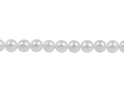 Perlas Cultivadas Redondas De 5,5 A6 Mm, Blanco Natural, 16