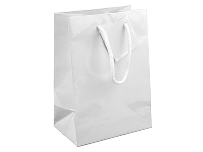 Paquete De 5 Bolsas Pequeñas Brillantes Blancas Para Regalo 170 X 120 X 75 MM - Imagen Estandar - 1