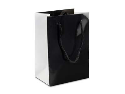 Black Monochrome Gift Bag Small Pk 10 - Imagen Estandar - 1