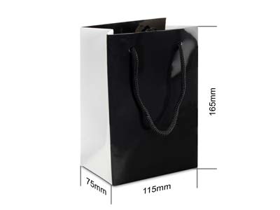 Black Monochrome Gift Bag Small Pk 10 - Imagen Estandar - 3