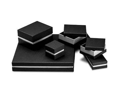 Caja Metalizada Negra Y Plateada Para Anillo - Imagen Estandar - 3