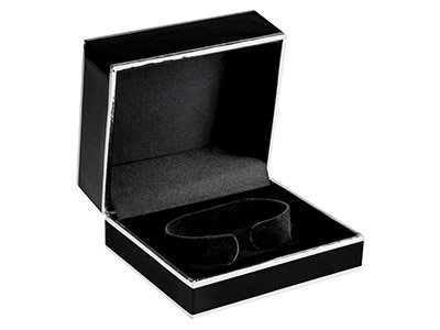 Caja De Dos Tonos Negro Y Plateado Para Brazaletes - Imagen Estandar - 1