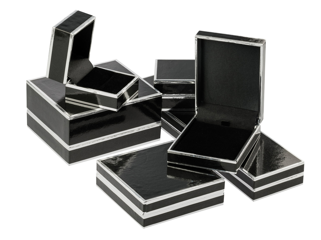 Caja De Dos Tonos Negro Y Plateado Para Brazaletes - Imagen Estandar - 3