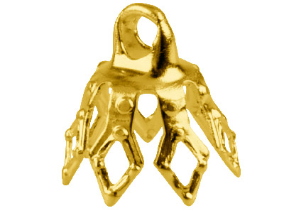 Topes En Forma De Campanillo De 7 X8 MM Chapados En Oro, Paquete De 10 - Imagen Estandar - 1