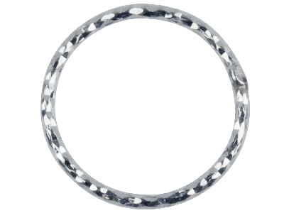Anilla De Engarce Decorativa Con Corte De Diamante De Plata De Ley De 1 MM X 12 MM De Diámetro Exterior, Paquete De 10 - Imagen Estandar - 1