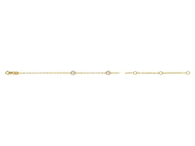 Collar De Cable Y Cz De Oro Laminado De 1845 Cm Con Extensor