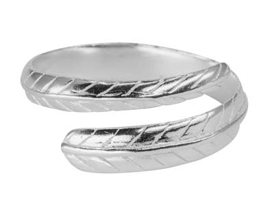 St Sil Feather Design Adjustable Ring - Imagen Estandar - 1