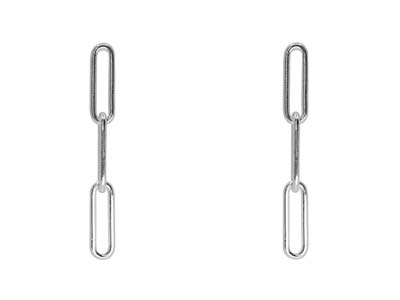 St Sil Large Link Chain Design Drop Earrings - Imagen Estandar - 2