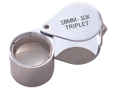 Lupa Triple X10 18mm Con Funda De Piel