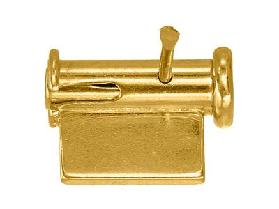Cierre De Broche De Tubo De Oro Amarillo De 18 Quilates,7mm, Abertura Lateral