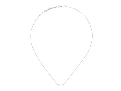 Collar De Malla Forzada, Con Soporte De Tallo Para Perla, 42+5 Cm, Oroblanco 18 Kt - Imagen Estandar - 1