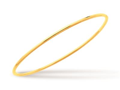 Pulsera Collar Solid, Alambre Redondo 2 Mm, Forma Redonda 58 Mm, Oro Amarillo 18k