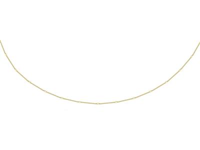 Cadena, 1,10 MM Curb Chain, 42 Cm, Oro Amarillo De 18 Quilates