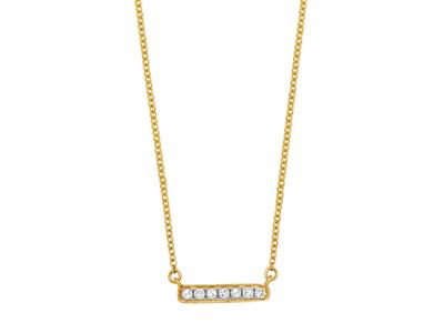 Collar Barrette, Diamantes 0,05ct, Cadena Forçat Redonda, 42-44-45 Cm, Oro Amarillo 18k - Imagen Estandar - 1