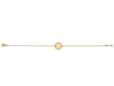 Pulsera Jeton Engastada Con Diamantes 0,19ct, 17,5 Cm, Oro Amarillo 18k - Imagen Estandar - 1