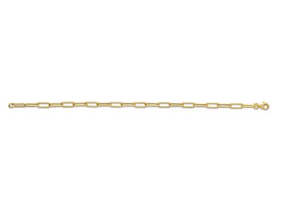 Pulsera De Malla Rectangular De 3 Mm, 18 Cm, Oro Amarillo De 18 Quilates - Imagen Estandar - 1