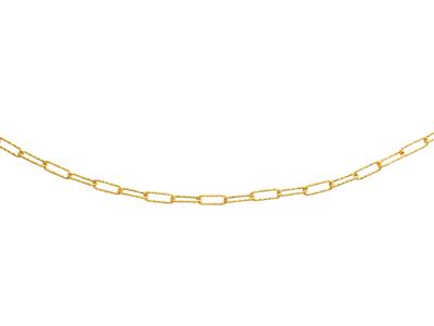 Collar Rectangulo Martillado 3 Mm, 45 Cm, Oro Amarillo 18k - Imagen Estandar - 1