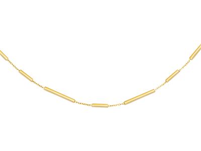 Collar Rectangulos Sobre Cadena, 42-44 Cm, Oro Amarillo 18k