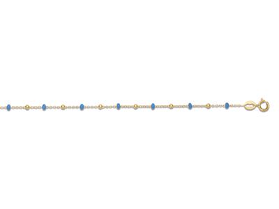 Pulsera Bolas Azules, 17 Cm, Oro Amarillo 18k - Imagen Estandar - 1