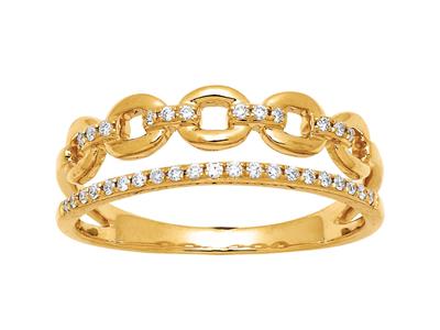 Alianza Y Anillos De Boda Duo Ring, Diamantes 0,13 Ct, Oro Amarillo 18k, Dedo 52 - Imagen Estandar - 1