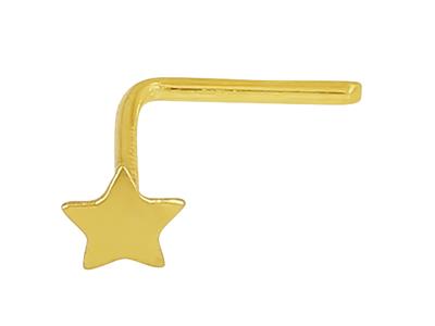 Estrella De Nariz Perforada De 3 Mm, Caña En Angulo, Oro Amarillo De 18 Quilates - Imagen Estandar - 1