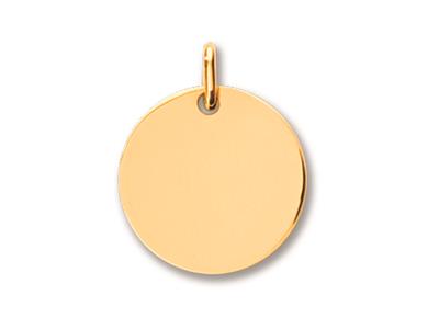 Medalla Token 18 Mm, Oro Amarillo De 18 Quilates Pulido
