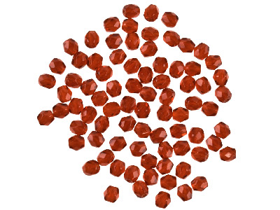 Abalorios De Cristal Checo Pulido Al Fuego Preciosa. 4mm Rojo Rub. 100 Unidades