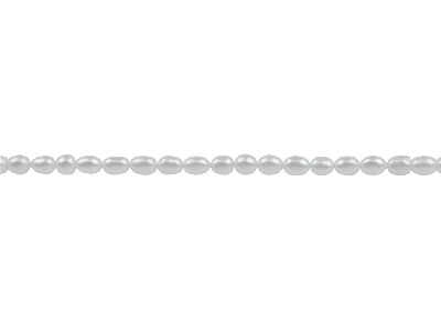 Perlas Cultivadas Redondas De 6 X 4mm, Blanco Natural Y Forma De Granode Arroz, 1640 Cm