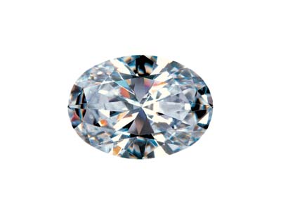 Circonita Cbica Preciosa, Oval Diamond, 7 X 5 Mm, Blanco