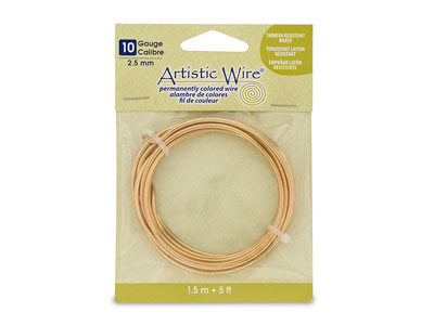 Hilo Artistic Wire Calibre 10 De Beadalon Resistente Al Deslustre Latón De 1,5 M - Imagen Estandar - 1