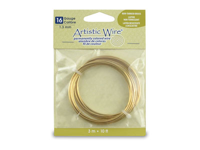 Hilo Artistic Wire Calibre 16 De Beadalon Resistente Al Deslustre Latón De 3,1 M - Imagen Estandar - 1