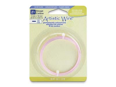 Beadalon Artistic Wire Calibre 21, Plano 3 MM X 0,75 Mm, Color Oro Rosa, 0,91 M