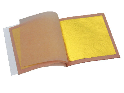 Pan De Oro Amarillo De 23,75 Quilates, 1 Libro De 25 Hojas, 80 MM X 80 Mm, Hoja Suelta
