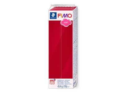 Bloque De Arcilla Polimérica Fimo Soft Cherry Red De 454g, Referencia De Color 26