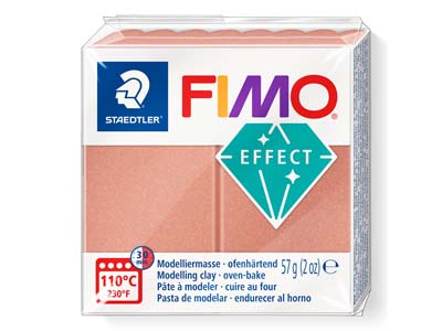 Bloque Fimo Effect Hecho Con Arcilla De Polmero De Un Color Rosa Perlado 57g, Con La Referencia De Color 207